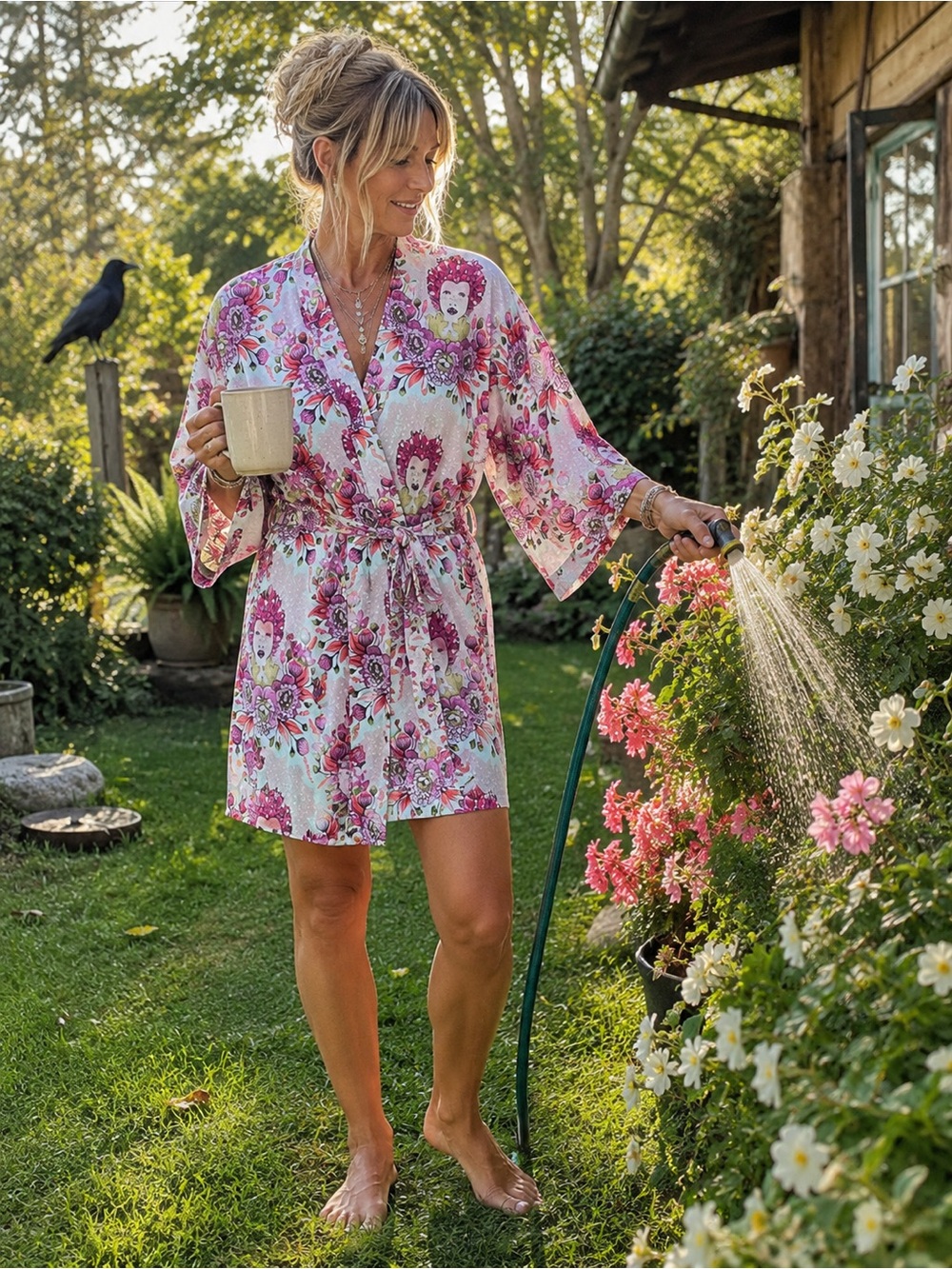 158. Miss B.E.E. Artisanal Cotton Kimono Robe | Crafted in Vancouver 24/36
